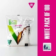 Hario V60 White Paper Coffee Filters – Size 01 (100 Sheets)