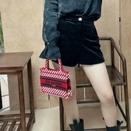 Dior 迪奧 book tote紅色波點Dioramour mini手提托特包 情人節限定款