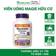 Viên Uống Magie Hữu Cơ Webber Naturals Magnesium Bisglycinate Hỗ Trợ Sức Khỏe Xương Răng 60 Viên / 1