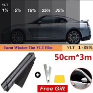 sun protection car 1 Roll 50cm X 3m 1/5/15/25/35 Percent VLT Window Tint Film Glass Sticker Sun Shade Film for Car UV Pr