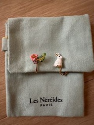 Les Nereides 春日奇遇-小兔子與花朵不對稱耳環 夾式