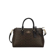 Coach Georgia Satchel Bag In Signature Canvas - Walnut/Black