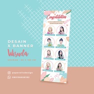 banner wisuda tema bunga spanduk wisuda xbanner wisudadesain banner - 4-5 orang desain+cetak