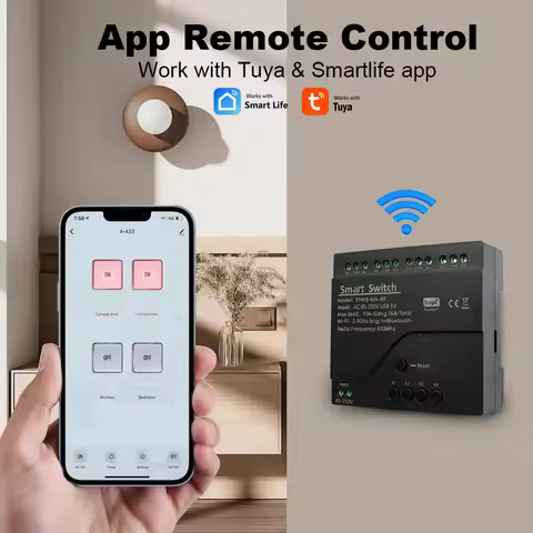 4CH Tuya Wifi Relay Smart Garage Door Opener Wireless Switch Module 7-32V 85-250V 220V 110V 2200W 10