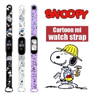 Snoopy Strap for Xiaomi Mi Band 4 3 5 6 Watch Band Snoopy Graffiti Silicone Bracelet Replacement for XiaoMi Band 4 5 Wristband