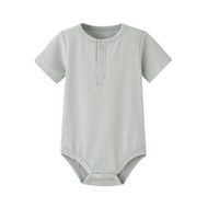 Newborn Baby Onesie Baby Boy Onesie Plain Color Onesie Baby Summer Pajamas Thin Style Breathable One