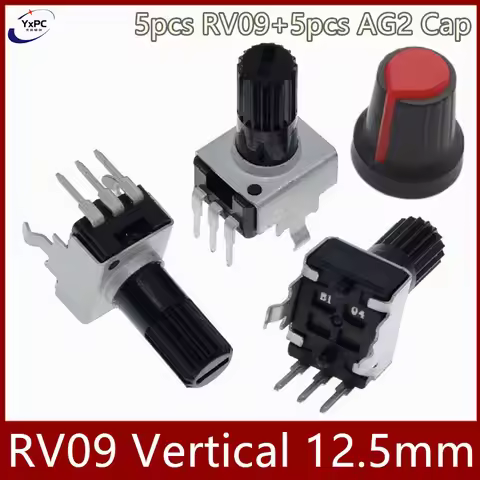 5Sets RV09 Vertical 12.5mm 3pin Potentiometer 100K 200K 500K 1K 2K 5K 10K 20K 50K 1M B503 0932 Adjus