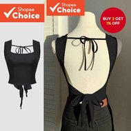 Women Casual Plain Lace Up Tank Top L120ED220