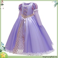 Kids Girl Princess Costume Rapunzel Tangled Kostum Budak Dress Princess Disney Cartoon Character Cos
