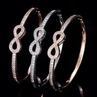 Ready Stock Eternal Infinite Symbol Inlaid Zirconium Bracelet Light Luxury 8-Character Infinite Fash