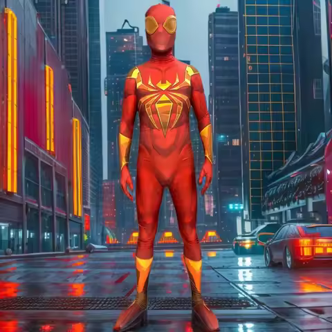 Halloween Rivals Iron Spider Cosplay Costume Men Superhero Bodysuit Zentai Full Adult Man Party Jump