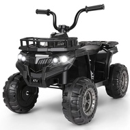 Hikole Ride-ons Toy Kids ATV 12V Electric 4 Wheeler for Kids with Music Player LED Lights Seat Belt 