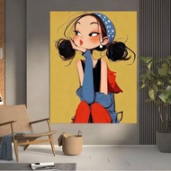 Dopamine Cute Cartoon Canvas Prints Kids Room Bedroom Wall Decor