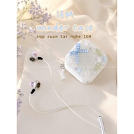 (FREE name tag) IEM - IEM wired headphone roll box with magnetic cover | Convenient headphone case |