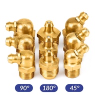 Grease Fitting Grease Nipple Copper Oil Cup Oil Nozzle Grease Gun Head Curved Oil Nozzle M6M8M10M12