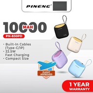 [NEW] Pineng PN-830PD PowerBank with Fast Charge 22.5W Built-in Cable Type-C/Fruit 10000mAh PN830