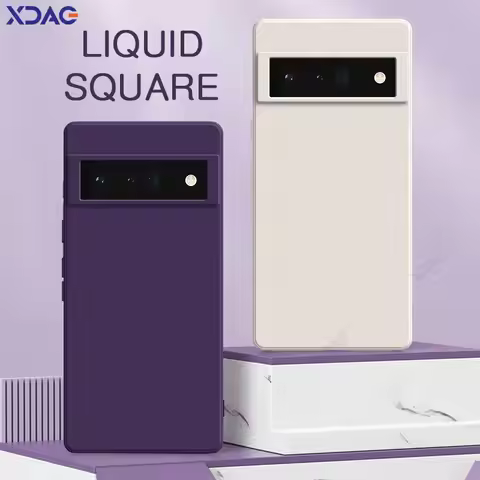 Original Square Liquid Silicone Phone Case for Google Pixel 6 Pro 6A 5G Google6Pro Google6 Pixel6Pro