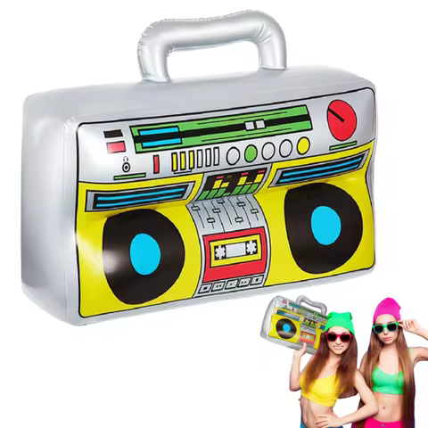 80s 90s Retro Inflatable Radio Boombox Mobile Phone 16 inch Gold Chains Props Big Inflatable Boom an