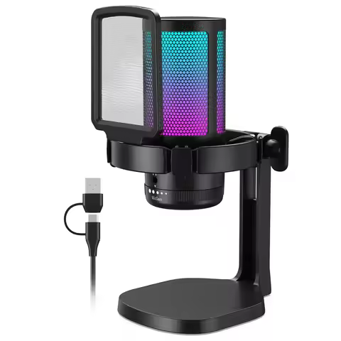 Maono DGM20 Gaming Microphone,USB Microphone Condenser Mic RGB hot sale Mic with Noise reduction sof