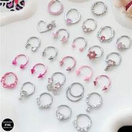 3pcs/Set Y2K Style 16G Nose Ring Nose Septum Pearl Butterfly Heart Moon Star Nose Stud Lip Earring S