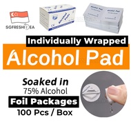 100PC Alcohol Swab Pads For Phone Wipes Handphone Alchol Swabs Pad Disposable Disinfection Wipe 75 Assure Swipe Zappy bd