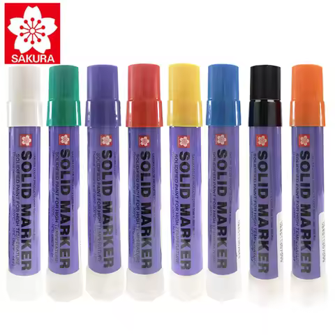8Pcs Japan Sakura Solid Marker Industrial Pen XSC Dry Can Write on Steel Plate Water Oil Surface Mul