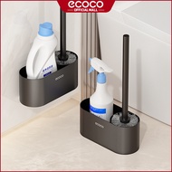 Ecoco Space Aluminum Toilet Brush with Cleaner Storage Holder Toilet Bowl Brush Wall-mounted Toilet 