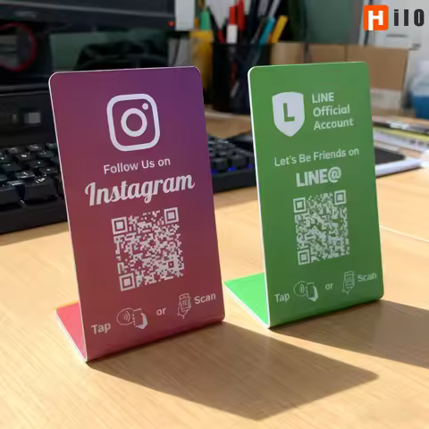 Hilo Programmable NFC215 Google Review Card NFC Station Table 13.56Mhz QR code can be independently 