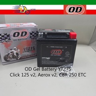 OD Gel Battery YTZ7S Honda Click 125 v2, Yamaha Aerox v2