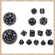 (KYSB) 15Pieces Complete Polyhedral DND Dice Set D3-D100 Spherical Dice Set100 Sides Dice Set for Ro