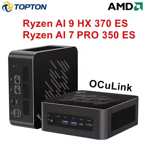 Topton Gaming Mini PC AMD Ryzen AI 9 H 465 ES HX 370 ES 7 PRO 350 ES OCuLink USB4 2x2.5G LAN Desktop