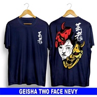 GEISHA TWO FACE GEISHA T-SHIRT GEISHA T-SHIRT JAPANESE DISTRO T-SHIRT GEISHA MASK