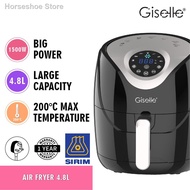 ❅Giselle Digital Air Fryer with Touch Control Timer Temperature - Black (1500W/4.8XL) KEA0202