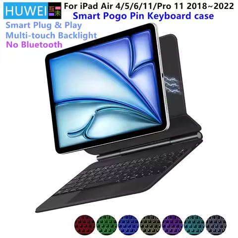 Smart Plug & Play Magic Keyboard for iPad Air 11 inch M3 2025 Case for iPad Air 6 11 M2 Air 4 5 Pro 