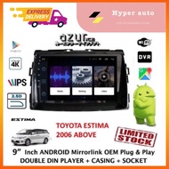 Toyota Estima 06 9 inch android mirrorlink double din casing socket media player acr30 accessories