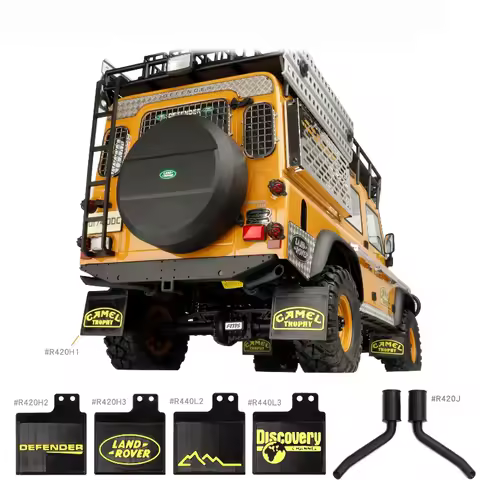 Rcdream Rc Mud Flaps Exhaust Pipe For Fcx10 Land Rov Defend Camel Trophy Simulation Upgrade Parts Fo