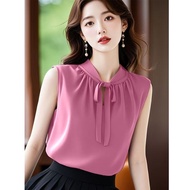Sleeveless Shirt Women's Design Sense Summer Unique Laced-Up Beautiful Top