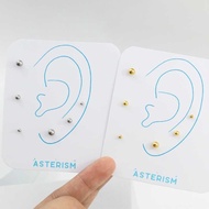 Asterism [Sdjasdf] Bead Ball Earrings Stainless Steel ( Sold As Set - 3 Pairs ) Asterism.Ph .Ph