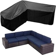 UCARE Patio Rattan Corner Sofa Furniture Covers Waterproof L Shaped Garden Furniture Sectional Couch Protector Cover For Outdoor Indoor Veranda (V-Shape (215X215Cm/84X84Inches))