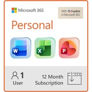Microsoft 365 Personal - 1 Year Subscription Renew / Extend ESD Product Key Copilot, Onedrive 1TB