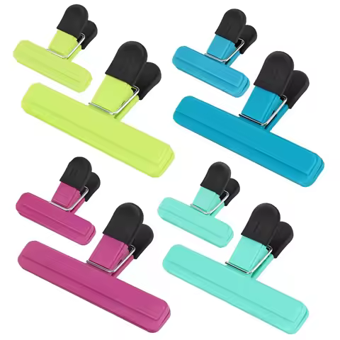 9 Pack Chip Clips, Food Clips, Upgraded Wide Open Bag Clips for Food Storage with Air Tight Seal Gri