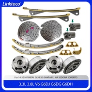 Engine part timing chain kit & VVT gear Fit 3.3 3.8 L G6DJ G6DG G6DH For 14-20 3.3L 3.8L HYUNDAI GEN