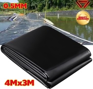 HDPE【วัสดุทั้งใหม่ ทนทานการใช้งานยิ่งขึ้น】ผ้ายางปูบ่อปลา พลาสติกปูบ่อ หนา (500ไมครอน) สีดำ ผ้ายางปูบ