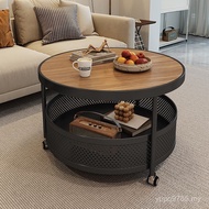 Small Trolley Board Round Living Room Mobile Light Rock Red Wheeled Coffee Table Cream Coffee Table 