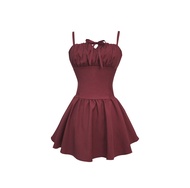 DALLA Đầm dây nhún ngực phom xòe phồng (D31)