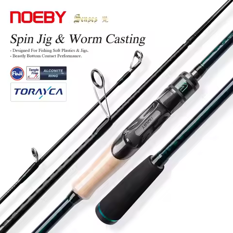 NOEBY Jig Worm Spinning Rod 2.03-2.19m Carbon Fiber Bass Fishing Rod Fuji Guides Freshwater Lure Rod