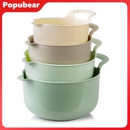 Woeuri Salad Bowl Set Nesting Mixing Bowls Premium Non-slip Mixing Bowls Set with Pour Spout Handle 