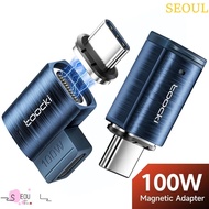SEOUL Type-C 100W Magnetic Adapter, 100W Power Straight USB Type C Magnetic Adapter, Right Angle Des