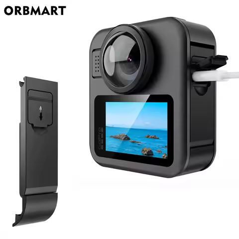 Flip Battery Side Cover for GoPro MAX 2 Removable Battery Door Replacement Lid Charging Case Port fo