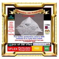 3M face mask N95 Vflex respirator 9105 SIRIM approved (10 pieces)